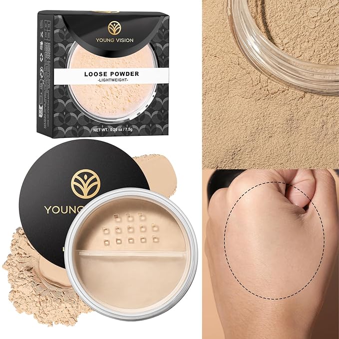 YOUNG VISION Flawless Finish Loose Powder - Translucent Setting Powder, Blurs Fine Lines & Imperfections, Lightweight, Long-Lasting, Suitable for All Skin Types, Makeup Essential…