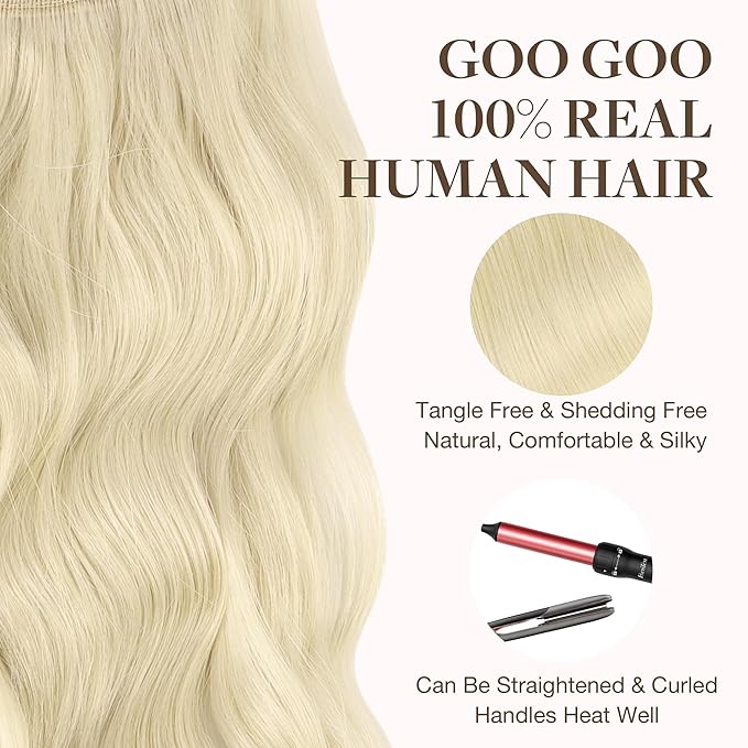 GOO GOO Tape in Hair Extensions Human Hair, 60A Platinum Blonde, 12inch 80g 40pcs, Skin Weft Seamless Invisible, Silky Straight with Thick Ends, Remy Human Hair