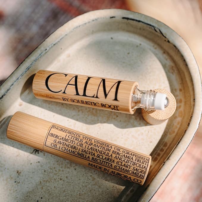 Relaxing Bath Gift Set, Luxury Spa Gifts for Women, Self Care Products for Women and Men, Calm Essential Oil Roller, Oatmeal Lavender Bath Soak & Epsom Salts with Essential Oils