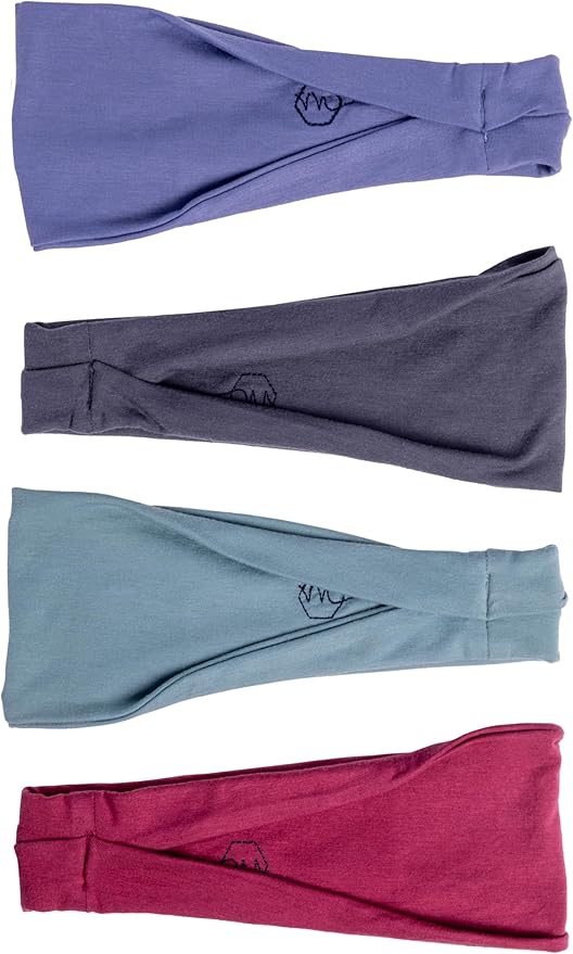 Maven Thread 4" Wide Workout Headbands for Women (4 Pack) – Non-Slip Sweatbands for Gym, Running & Yoga