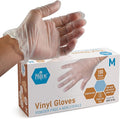Med PRIDE Vinyl Gloves| Medium Box of 100| 4.3 mil Thick, Powder-Free, Non-Sterile, Heavy Duty Disposable Gloves| Professional Grade for Healthcare, Medical, Food Handling, and More
