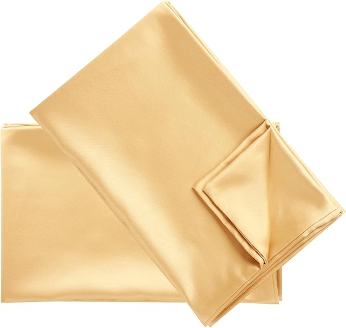 uxcell 2 Pack Silk Satin Pillowcase for Hair and Skin, Cool, Silky, Soft Breathable Pillow Cases King Size 20x36 Inch Sateen Pillowcase Champagne with Envelope Closure