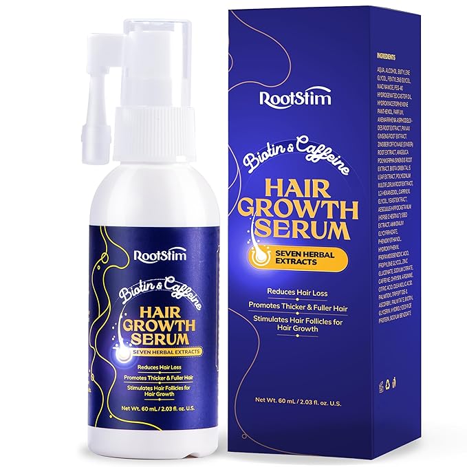 Hair Growth Spray, Rice Water & Biotin & Caffeine, Hair Growth Serum for Men & Women, Hair Oils for Hair Growth -Longer, Fuller Hair, Enriched with Seven Herbal Extracts 2.03 Fl Oz (Pack of 1)