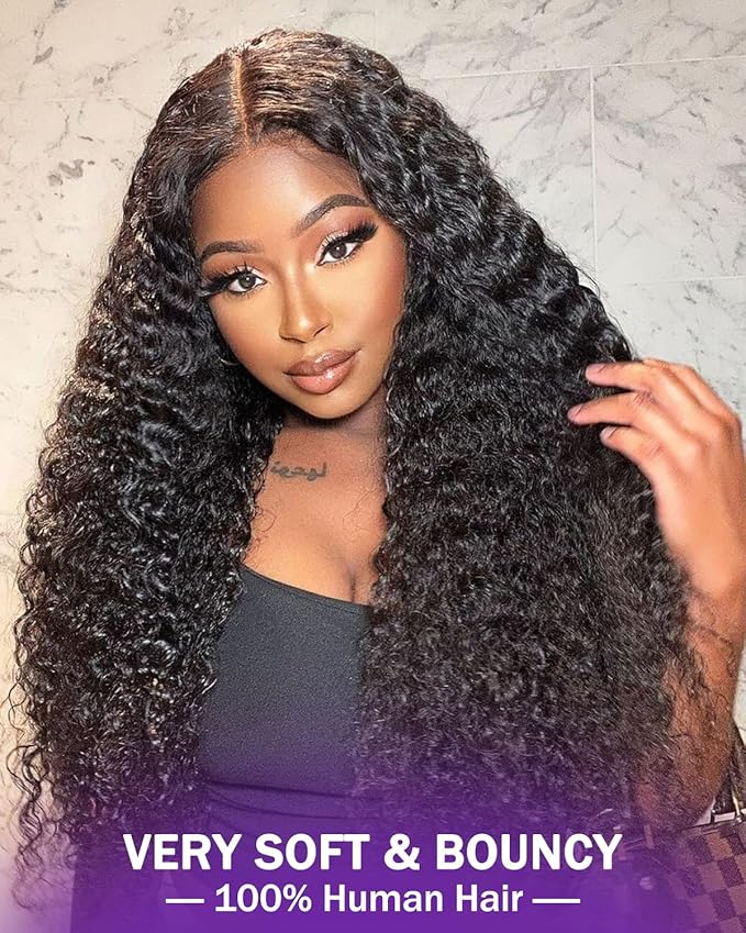 9x6 SKINLIKE Real HD Lace Closure Wig, Water Wave 180% Density 0.10mm Ultra-thin Swiss Lace Pre-plucked Bleached Small Knots With Baby Hair Glueless Wigs Human Hair Wigs 26 Inch