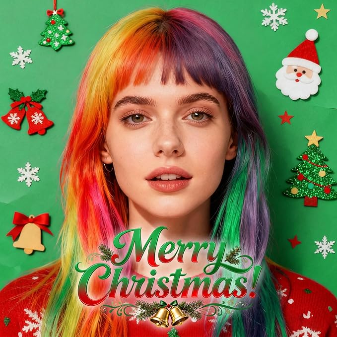 Christmas Orange Hair Spray Temporary Hair Color Spray for Kids Women Men, Washable Temporary Orange Hair Dye Hair Paint Wax, Hair Color Wax for Halloween Cosplay Festival Party Costume Makeup,4.06 oz