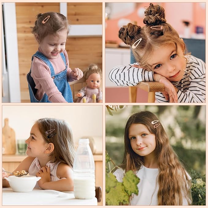 obeoby 30 Pcs 5 Colors Metal Snap Hair Clips, 2 Inch Hair Barrettes Hair Accessories for Women Girls