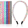 MTLEE 6 Pieces Beaded Headbands for Women Sparkly Crystal Beaded Hair Hoop Hairbands Multiple Color Hair Accessories Head Bands Christmas Gift(Vivid Colors)