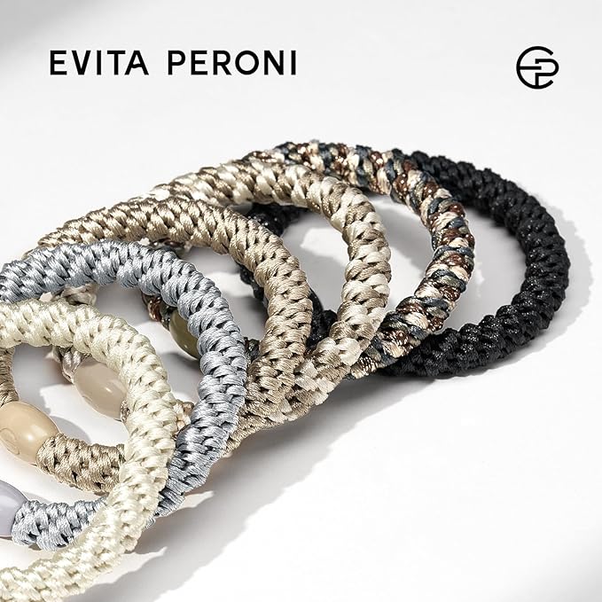 EVITA PERONI 12 Pcs Hair Ties, High Elastic Ponytail Holders, Hair Ties No Damage for Thick Curly Hair Women Men (Misty Matcha)