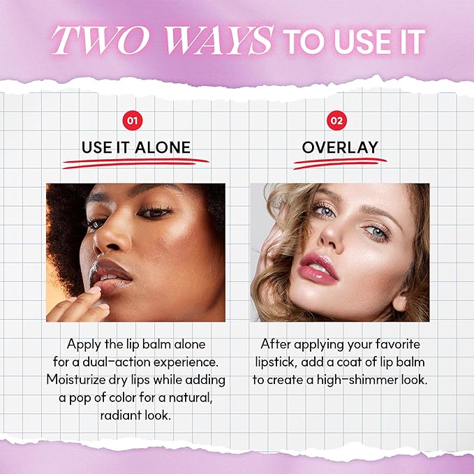 Glowing Color Lip Balm 0.35 Oz| Hydrating Lip Balm Lip Gloss for Girls | Vegan Lip Balm & Lip Plumping Gloss | Lip Glowy Balm & Lip Care for Dry Lips | Moisturizing Lip Balm Shining Berry