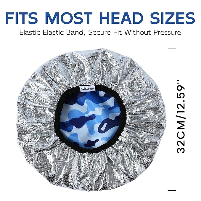 Years calm Shower Cap for Men, Waterproof & Heat-Retaining Hair Treatment Cap – Reusable Men’s Shower Cap with Foil Lining, Elastic Band, for Steam Care, Hair Mask & Oil Conditioning