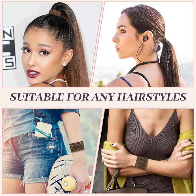 JIIRS 10PCS Boho Hair Ties,Elastic Bracelets,Elastic Hair Ties, Hair Bands For Ponytails,Ponytail Holder for Thick or Thin Hair,Boho Hair Bracelets No-Damage For Daily Life, Sport, Working(Set2)