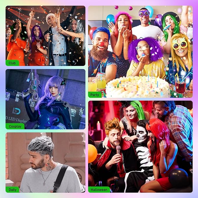 6 Colors Temporary Hair Dye,Temporary Hair Color Wax,Natural Washable Hair Dye Temp Hair Color for Women Men Kids Party Cosplay Halloween