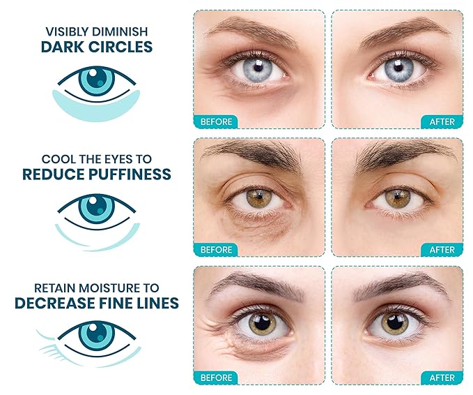 Stylia Under Eye Patches for Puffy Eyes and Dark Circles (6 Pairs) - Marine Collagen Under Eye Mask with Vitamin C, Hyaluronic Acid, Pearl Extract - Eye Masks for Dark Circles and Puffiness