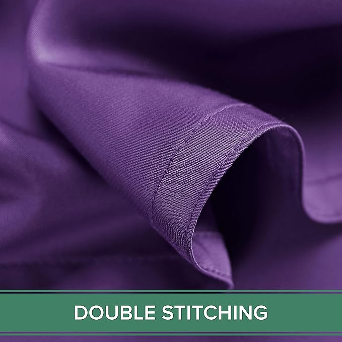 King Pillowcases by Pure Bamboo, Genuine 100% Organic Viscose Derived from Bamboo, Luxuriously Soft & Cooling, Double Stitching, Envelope Closure (2 King Pillowcases, Purple)