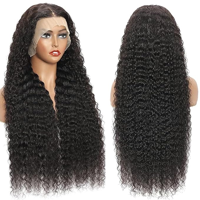 34Inch Deep Wave Lace Front Wigs Human Hair 13x6 Lace Front Wigs Human Hair Pre Plucked 200% Density for Women Deep Curly Glueless Wigs Human Hair Pre Plucked with Baby Hair 34Inch