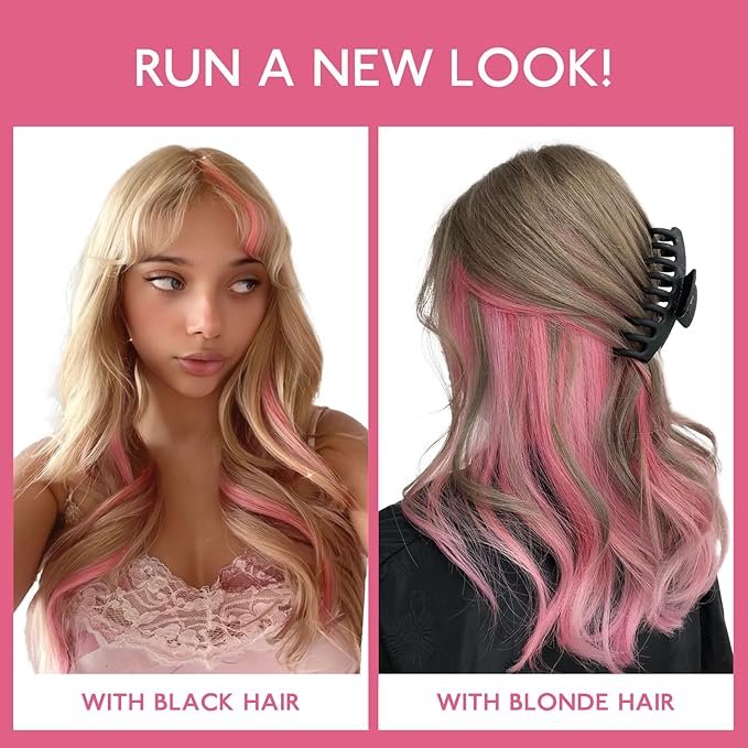 WENNALIFE Peach Pink Clip in Hair Extensions Real Human Hair 35g 6pcs 14 Inch Colored Hair Extensions for Kids Women Colorful Hair Pieces Pop-up Style Straight Extensiones De Cabello Humano Con Clip