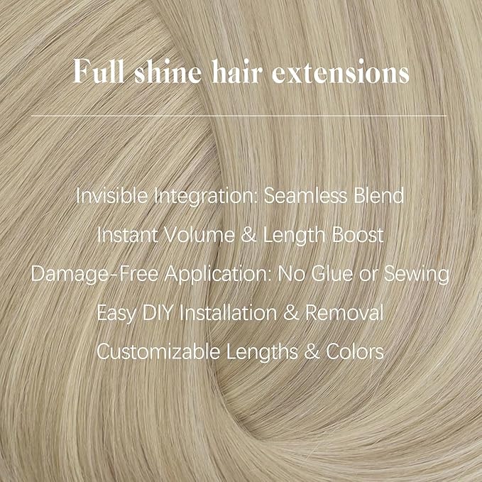 Full Shine Clip in Hair Extensions 24 inch 160g 8Pcs Seamless Clip in Hair Extensions Ash Blonde Mix Platinum Blonde Remy Hair Clip ins for Women