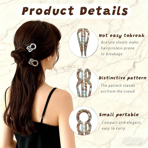 3Pcs Prestige French Hair Pins New Elegant Hair Accessories for Women Elegant Hair Clips for Thin Thick Hair Serrated Anti-Slip Design (Color B)