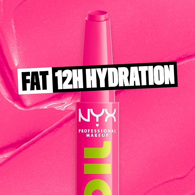 NYX PROFESSIONAL MAKEUP Fat Oil Slick Click, Lightweight, Buildable, Pigmented Vegan Lip Balm - Thriving