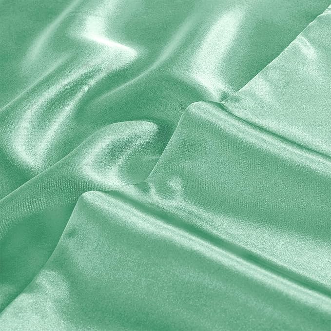 Aormenzy Satin Body Pillow Cover Set of 2, 20x54 Inches Mint Green Body Pillow Case for Adults, Silky Soft & Cooling Body Pillow Pillowcase with Envelope Closure