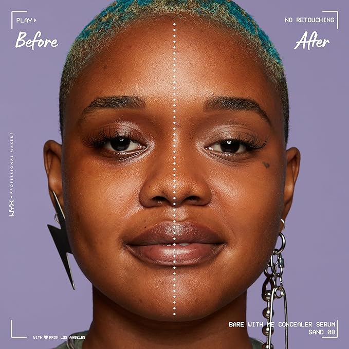 NYX PROFESSIONAL MAKEUP Bare With Me Concealer Serum, Up To 24Hr Hydration - Sand