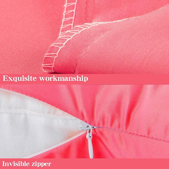 NTBAY Zippered Satin Pillow Cases for Hair and Skin, Luxury Queen Hidden Zipper Pillowcases Set of 2, 20x30 Inches, Coral Pink