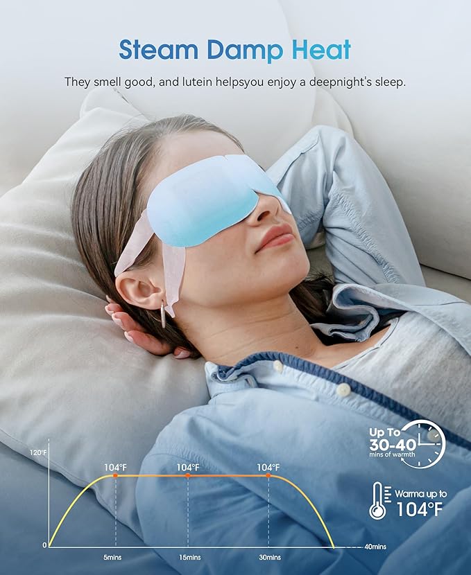 LC-dolida 14 Packs Steam Eye Mask, Hyaluronic Acid Formula Auto Heated Eye Mask for Dry Eyes SPA Warm Sleep Eye Mask Cornea Care Rest Self Heating Eye Mask Business Trip Party Favors Supplements