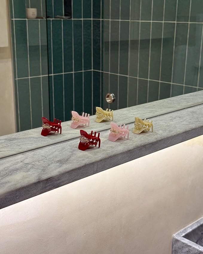 Luxury Red Claw Clip for Women | Our Acetate Red Hair Clip Feels Light, Looks Smooth and is Easy to Wear | Use for easy Half Ups with No Snagging and a Secure Grip in our Mini One Inch Size