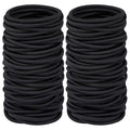 Elastic Hair Ties for Thick Heavy and Curly Hair 120 Pcs, Hair Bands for Women's Hair Black Ponytail Holders Bulk (4mm)