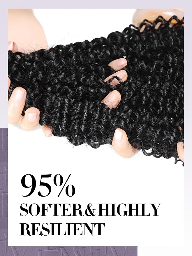 LUVME Kinky-curly Seamless 2 Pack 18inch 270g 18Pcs Clip in Hair Extensions Full Head with Remy Human Hair Extensions, Natural Black Hair for Women