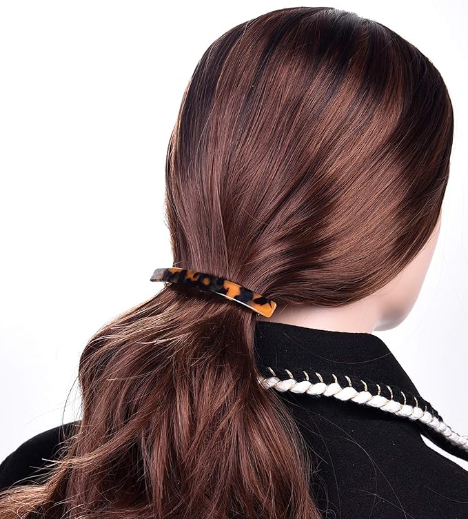 Fsmiling Hair Barrettes for Women French Hair Barrette Clip Large Acetate Hair Clips Barrette No Slip Hair Accessories 4-Pack