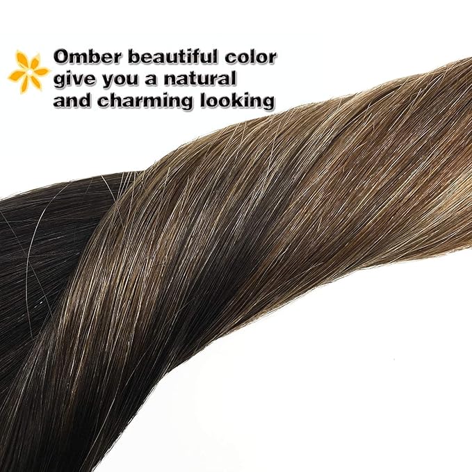 GOO GOO Clip in Hair Extensions Real Human Hair, Remy Human Hair Extensions Clip ins for Women, Natural Human Hair, 20inch 120g 7Pcs, 2/6/18 Balayage Brown to Dirty Blonde