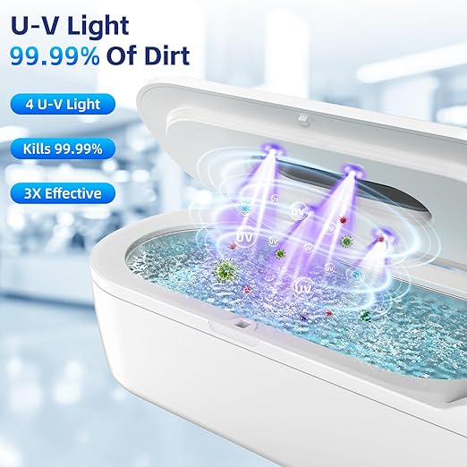 Ultrasonic Jewelry Cleaner, 48KHz Ultrasonic Cleaner Machine with Digital Timer, Dual Cleaning Modes, 304 Stainless Steel Tank for Jewelry, Eyeglasses, Rings, Retainers, Dentures