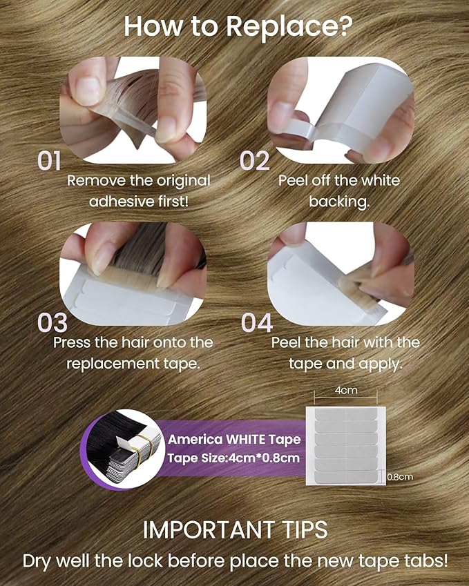 LaaVoo Tape in Extensions Human Hair Ombre Tape in Hair Extensions Light Brown to Golden Brown Hair Extensions Tape on Real Human Hair Invisible 18inch 20pcs 50g