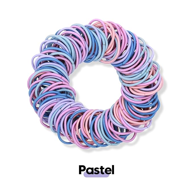 120 Pcs Small Hair Ties for Thin Hair & Kids - 1 Inch, 2mm No-Damage Elastic Bands in, Pastel