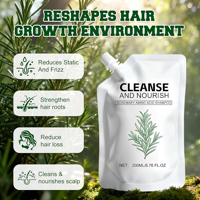 Rosemary Amino Acid Shampoo,Hair Growth Shampoo for Thinning Hair Women and Men Hair Loss,Rosemary Shampoos,Controls Oily,Strengthen Scalp with Natural formula 6.76 fl.oz- 2 Packs (200ML)
