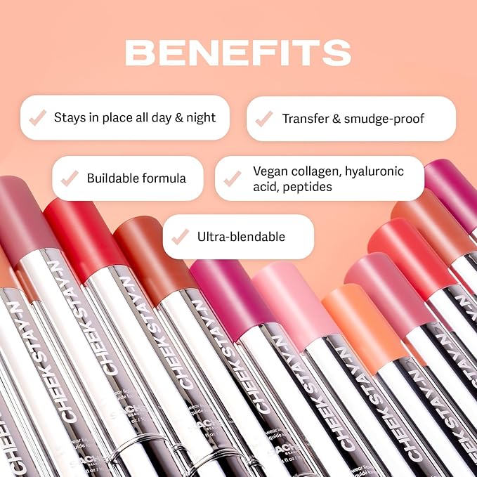 Sacheu Cheek STAY-N Liquid Blush for Cheeks — High Pigment, Buildable, Lightweight Cream Blush Infused With Squalane, for Dewy & Radiant Flushed Cheeks — Long-lasting & Cruelty Free, I'm Cute