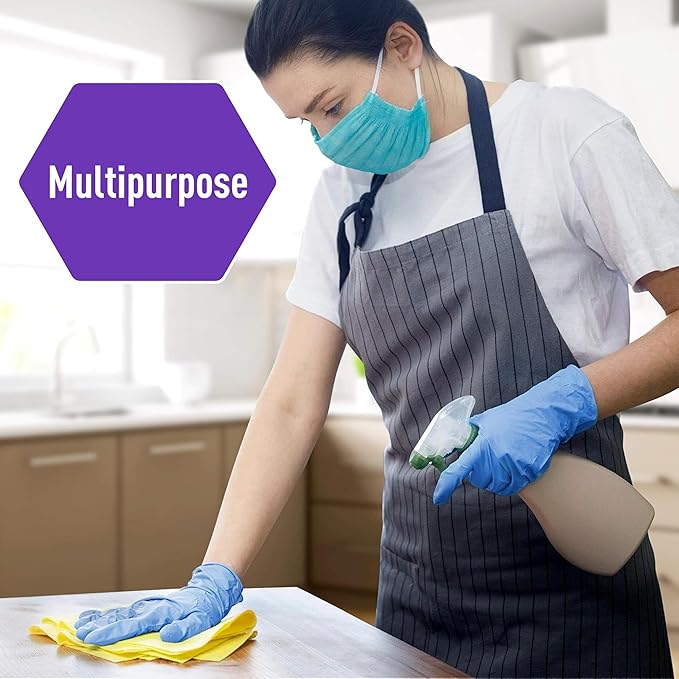 MED PRIDE Disposable Powder Free Non Latex Single Use Medical Exam Gloves, Nitrile Vinyl Blend for Cleaning and Food Handling