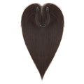 Hairro Human Hair Toppers with Side Bangs, 3D 360° Seamless Real Hair Toppers, Hand-Tied with 3.5"x4.7" U-shaped Base, Clip-In Hairpieces to Add Volume on Top, 12 Inch Dark Brown