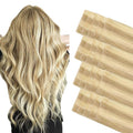 GOO GOO Invisi Edge Tape in Hair Extensions Human Hair, 18D/22F Dirty Blonde Highlights 20pcs 12inch 40g, Virgin Remy Hair, Seamless Injected Tape, Natural Look