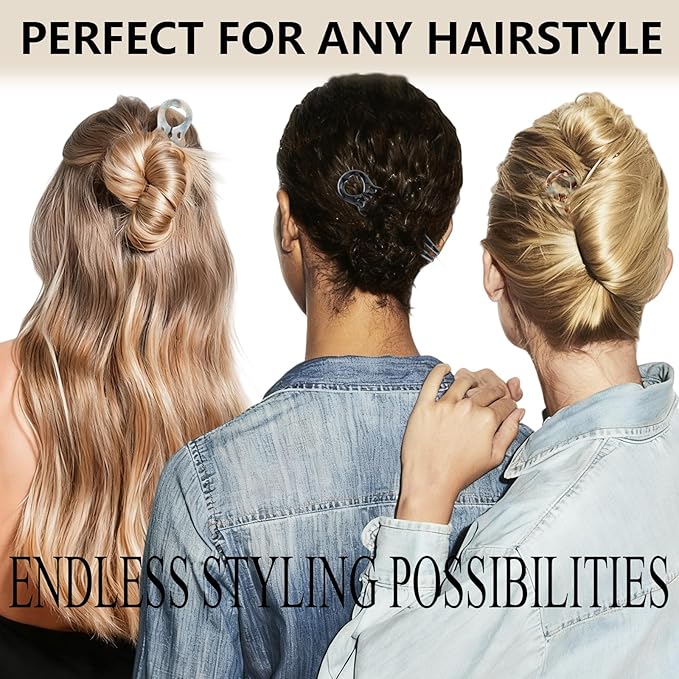 3 Pack Prestige Hair Pins for Women, 4.5" Large French Hair Pins for Thin & Thick Hair, Curved Anti-Slip Design for Better Hold, Perfect Holiday Gift for Her