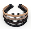 4pcs Hairbands for Women, Non-Slip Zig Zag Headbands, Adjustable Teeth Comb Hair Hoop, Daily Use, Yoga, Spa, Parties, Resin Cotton Blend