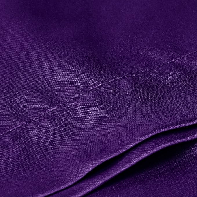 BEDELITE Satin Body Pillow Cover, Super Soft and Cooling Body Pillow Pillowcase for Hair and Skin, Breathable Silky Full Long Pillowcase Cover(20"x54", Plum Purple)