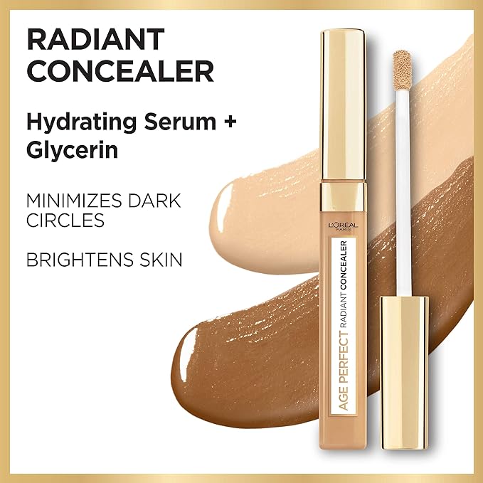 L’Oréal Paris Age Perfect Radiant Concealer with Hydrating Serum and Glycerin, Ivory Beige