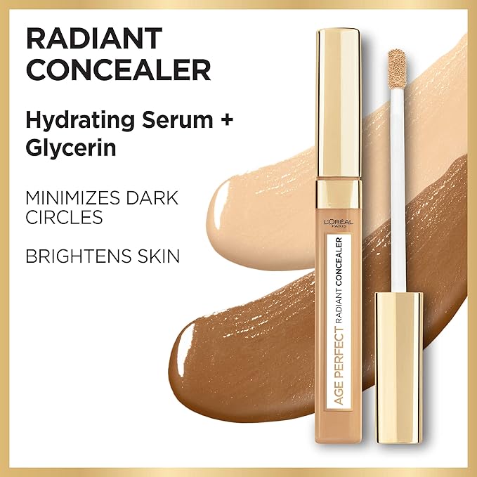 L’Oréal Paris Age Perfect Radiant Concealer with Hydrating Serum and Glycerin, Sienna