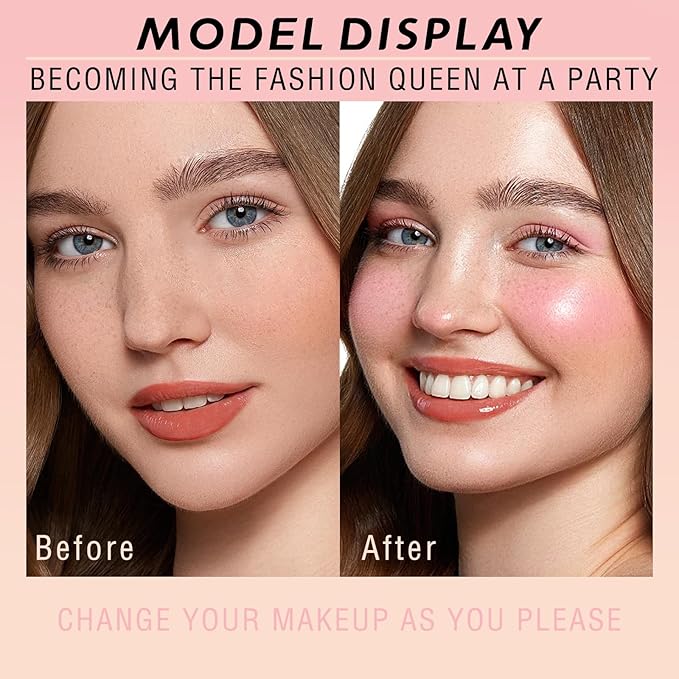 16 Colors Blush Contour Highlighter Makeup Palette, All-in-One Shimmer Silky Matte Mineral Blush Powder Palette, Face Sculpting Bronzer Blusher Illuminator Palette for a Natural Glowing