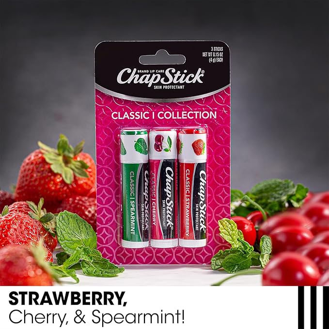 ChapStick Lip Balm, Sweet & Fruity Flavors + SPA & Classic Collections, 18-Pack – Includes Strawberry Remix, I Love Summer & Tropical Paradise & More, Birthday Gifts, Party Favors, 0.15 Oz
