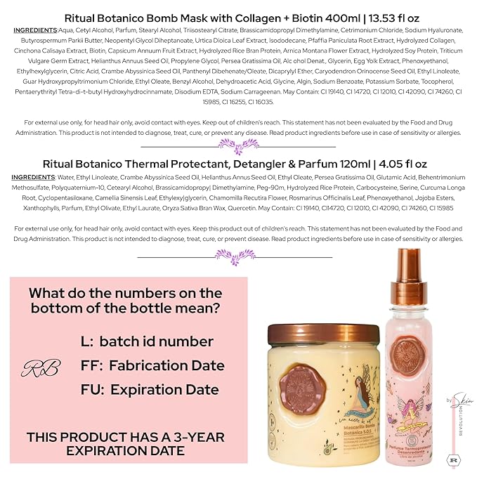 Ritual Botánico Keratina Orgánica | Treatment to Straighten, Repair and Relax Hair | All Natural, Organic & Vegan Ingredients | Product of Colombia | 2 Piece Kit