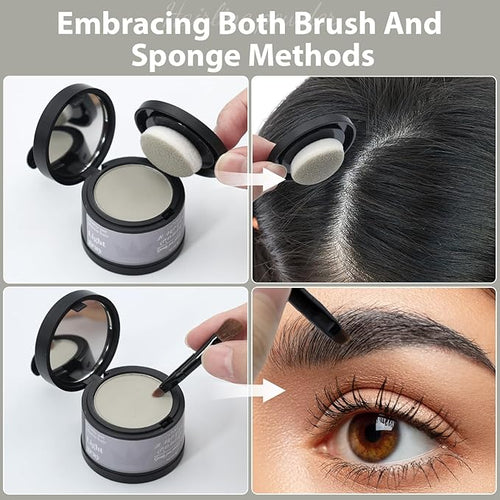 2 Pack Hairline Powder for Women and Men, Used to Root Touch Up Hair Color, Thinning and Gray Hair Coverage and Bald Spots Coverage, Light Gray