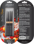 Silver Brush Limited WC-3124ST Black Velvet Voyage Master Travel Set for Watercolor, Gouache, Inks, & Dyes, Set of 4, Sizes 2, 4, 6, and 8 Round Paintbrushes, Short Handle